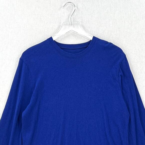 ENZA COSTA Cashmere Loose Long Sleeve Crew Tee Womens Medium Cobalt Blue NEW - Picture 4 of 14